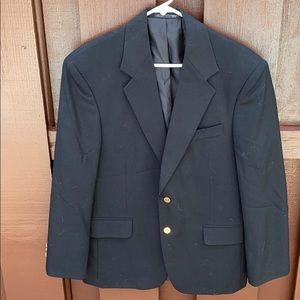Black suit blazer with gold buttons